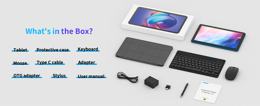 1081|10 inch Android 14 8GB+64GB Tablet PC 7000mAh Battery Face Recognition Metal Body with Keyboard, Mouse, Type C, dapter, Pen