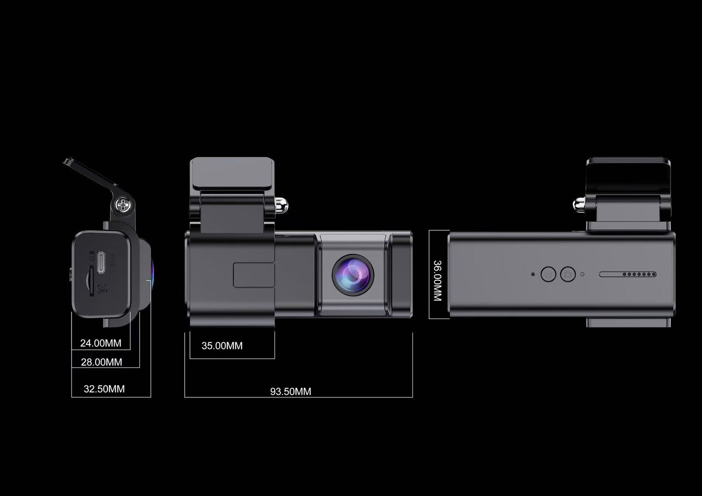 D202/D202L| 120° wide angle Dual recording Collision sensor voice control Parking Monitor Save video without power Time synchronization reminder