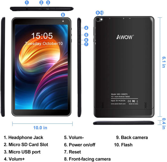 CQA1019 | 10.1inch 1280 x 800 HD IPS | Android 10(Go Edition)