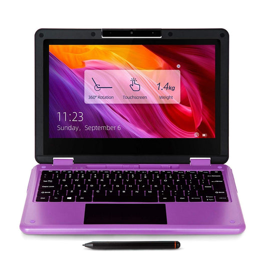 CQG1106Y 11.6 inch 2-IN-1 Laptop YOGA FHD 8GB RAM 256GB SSD integrated with Stylus Purple color