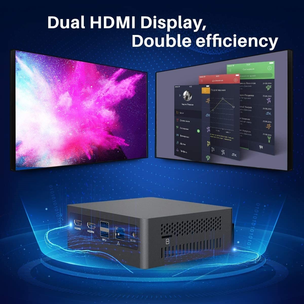 MB25 Mini PC Windows 10 Intel Celeron J4115 with 8GB DDR4/ NVMe M.2 128GB SSD with Triple Display 4K@60Hz