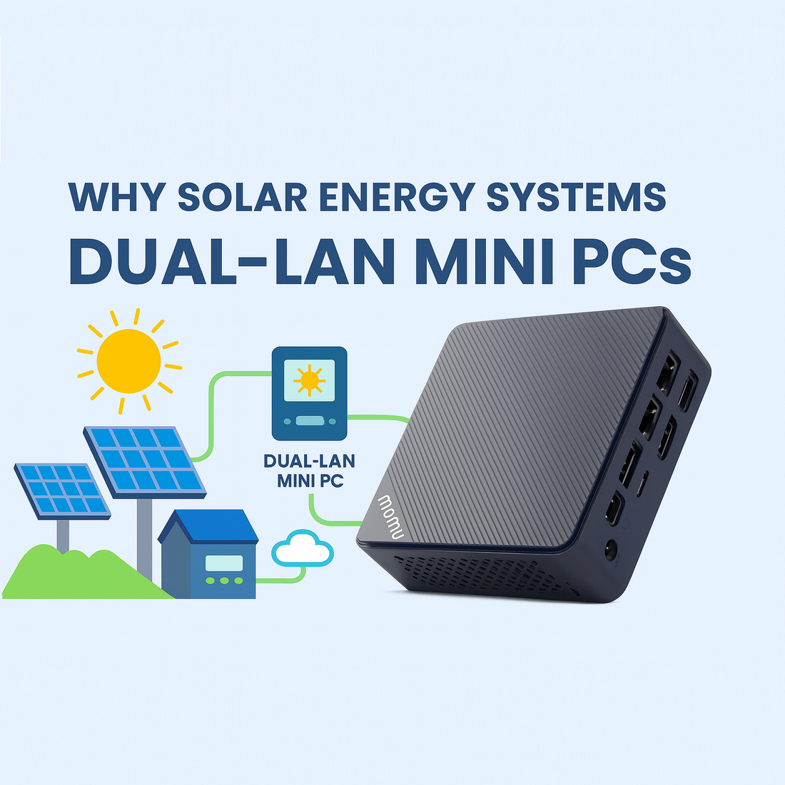 Why Solar Energy Systems Need Dual-LAN Mini PCs: The Hidden Engine Behind Modern PV Monitoring & Smart Energy Management