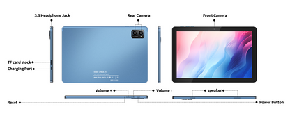 1081|10 inch Android 14 8GB+64GB Tablet PC 7000mAh Battery Face Recognition Metal Body with Keyboard, Mouse, Type C, dapter, Pen