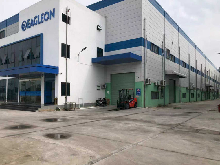 Eagleon industrial building with a forklift in front