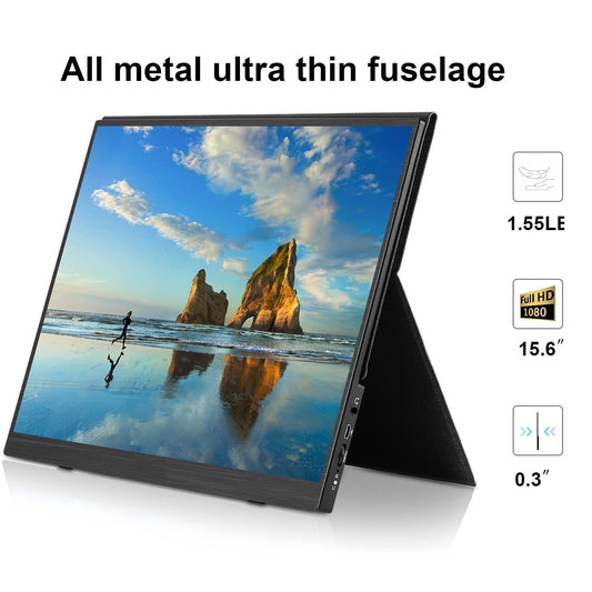 CQP156 Portable Monitor 15.6 inch gaming monitor FHD 1080P IPS Laptop Monitor with HDMI/USB-C for PS4/ Xbox