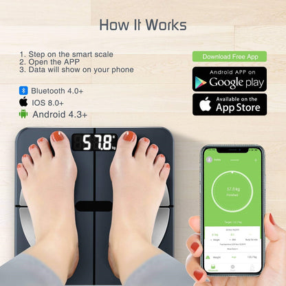 T104 Body Fat Scale Model-280(Black)